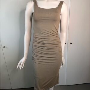 Elegant Tan Sleeveless Dress